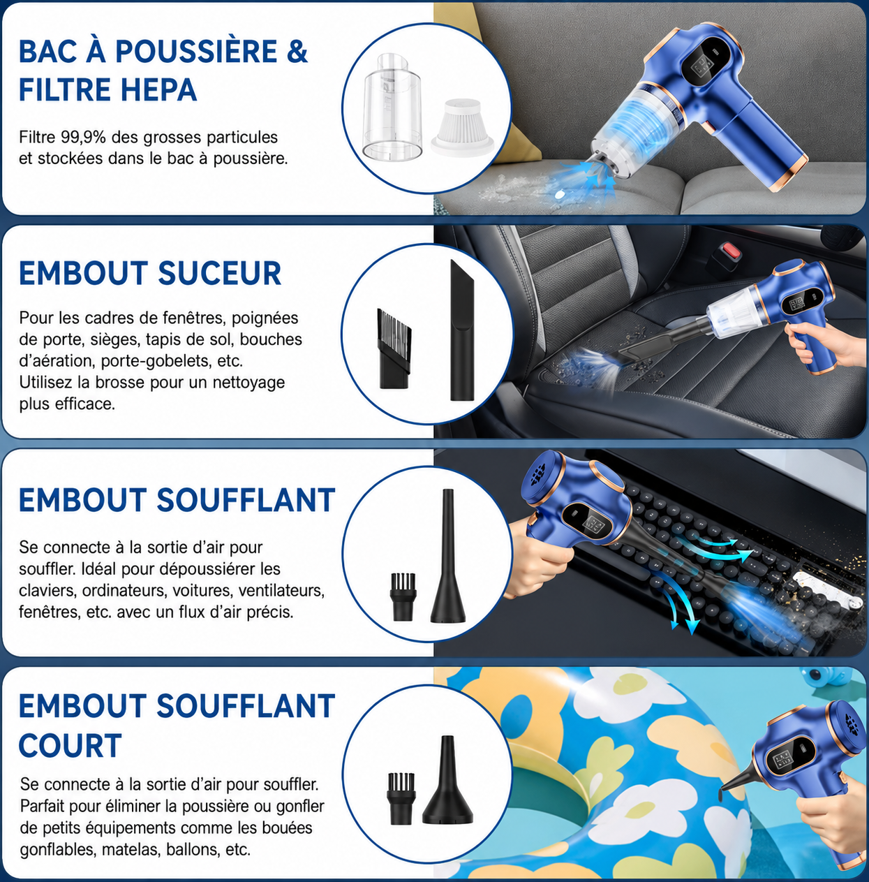 KLYNO AIR - Aspirateur de voiture sans fil
