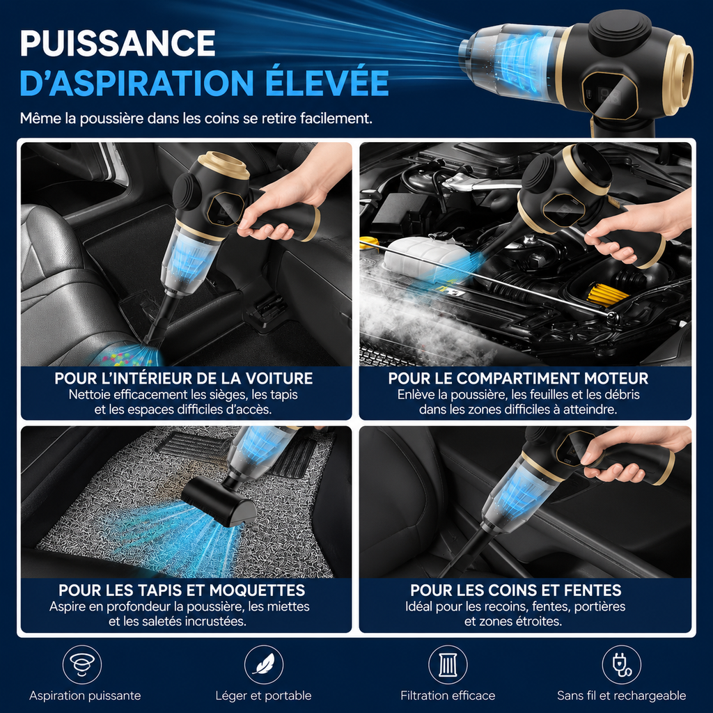 KLYNO AIR - Aspirateur de voiture sans fil